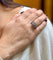 Bague 54 Bague marguerite ancienne - Diamants en or blanc 18 carats 58 Facettes