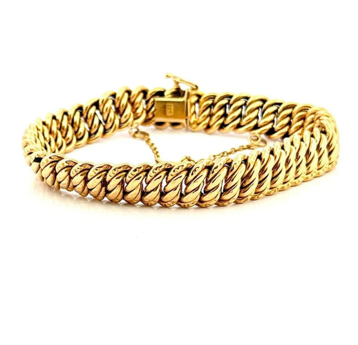 Bracelet Bracelet maille américaine 10 mm en or jaune 18 carats 58 Facettes