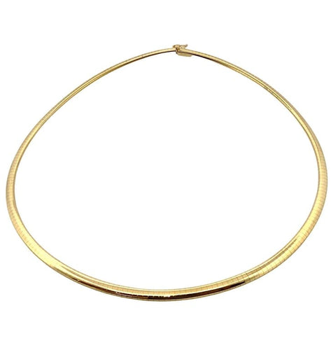 Collier Collier maille Oméga semi-rigide en or jaune 18 carats 58 Facettes