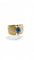 Bague 55 Bague en or jaune 18 carats avec saphir cabochon et diamants 58 Facettes