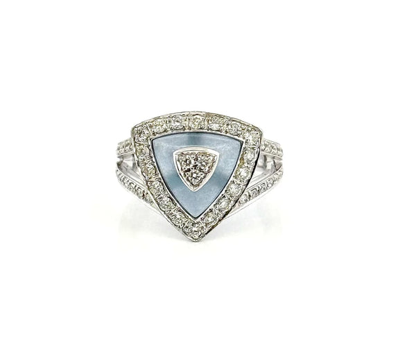 Bague 49 Mauboussin Dream My Love - Bague en or blanc 18 carats, diamants et aigue-marine 58 Facettes