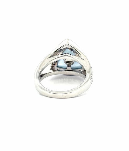 Bague 49 Mauboussin Dream My Love - Bague en or blanc 18 carats, diamants et aigue-marine 58 Facettes
