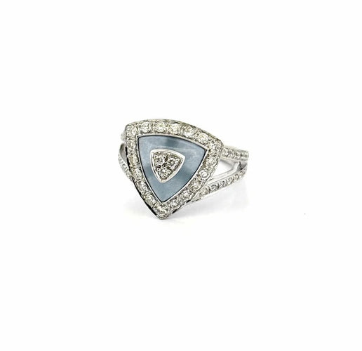 Bague 49 Mauboussin Dream My Love - Bague en or blanc 18 carats, diamants et aigue-marine 58 Facettes