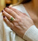 Bague 54 Bague Toi et Moi vintage en or jaune 18 carats, diamants et émeraudes 58 Facettes