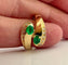 Bague 54 Bague Toi et Moi vintage en or jaune 18 carats, diamants et émeraudes 58 Facettes