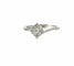 Bague 54 Solitaire ondulé - Bague en or blanc 18 carats et diamants 58 Facettes