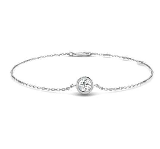 Bracelet Bracelet solitaire en or blanc 18 carats avec diamant 58 Facettes