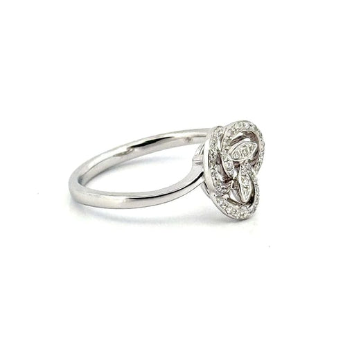Bague 54 Bague en or blanc 18 carats sertie de diamants 58 Facettes
