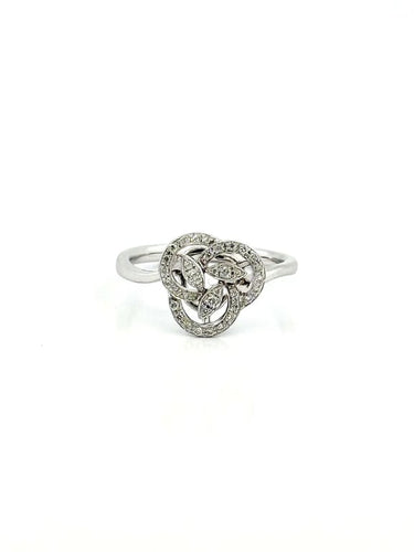 Bague 54 Bague en or blanc 18 carats sertie de diamants 58 Facettes