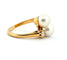 Bague 59 Bague Toi et Moi en or jaune, perles de culture et diamants 58 Facettes