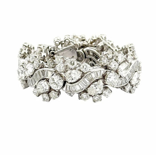 Bracelet Bracelet haute joaillerie en platine, or blanc et diamants 58 Facettes