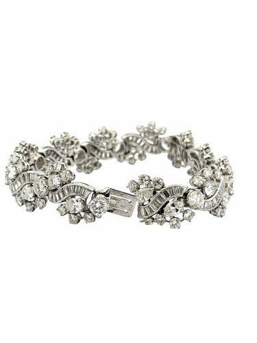 Bracelet Bracelet haute joaillerie en platine, or blanc et diamants 58 Facettes