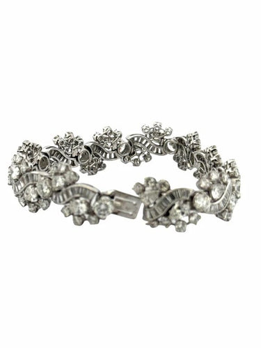 Bracelet Bracelet haute joaillerie en platine, or blanc et diamants 58 Facettes