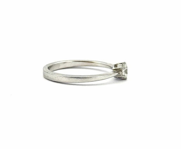 Bague 54.5 Solitaire 6 griffes - Bague en or blanc 18 carats et diamant 58 Facettes