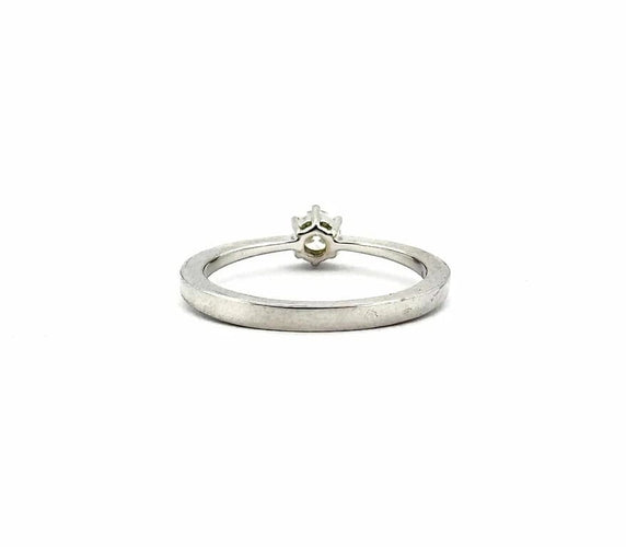 Bague 54.5 Solitaire 6 griffes - Bague en or blanc 18 carats et diamant 58 Facettes