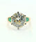 Bague 52 Solitaire - Bague en or jaune et platine avec diamant 3,85 ct et émeraudes 58 Facettes