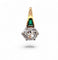 Bague 52 Solitaire - Bague en or jaune et platine avec diamant 3,85 ct et émeraudes 58 Facettes
