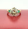 Bague 52 Solitaire - Bague en or jaune et platine avec diamant 3,85 ct et émeraudes 58 Facettes