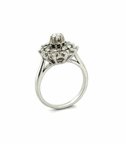 Bague 52 Bague marguerite en or blanc 18 carats et diamants 58 Facettes