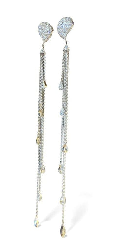 Boucles d'oreilles Boucles d’oreilles pendantes ailes d’anges en or blanc et diamants 58 Facettes