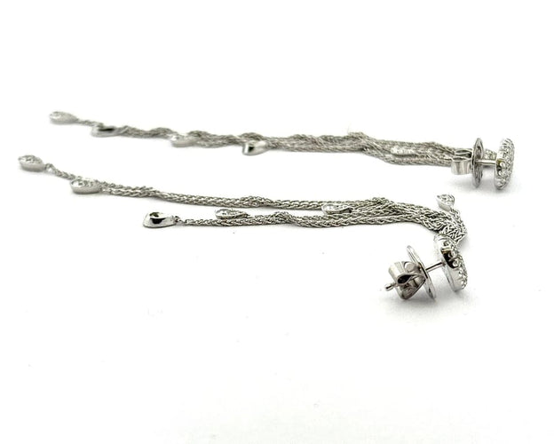Boucles d'oreilles Boucles d’oreilles pendantes ailes d’anges en or blanc et diamants 58 Facettes