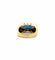 Bague 60 Bague chevalière trilogie saphirs et diamants en or jaune 18 carats 58 Facettes
