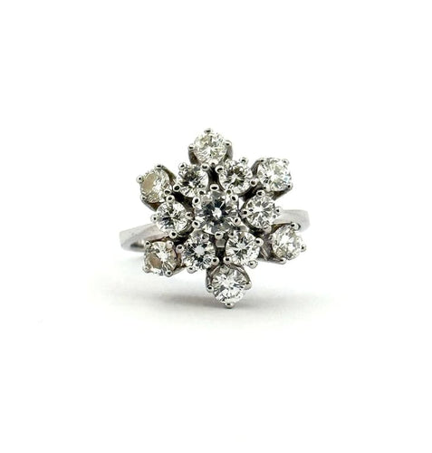 Bague 54 Bague multi-diamants en or blanc 18 carats 58 Facettes