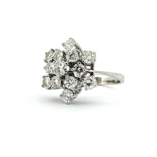 Bague 54 Bague multi-diamants en or blanc 18 carats 58 Facettes