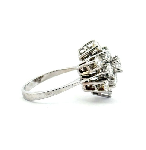 Bague 54 Bague multi-diamants en or blanc 18 carats 58 Facettes