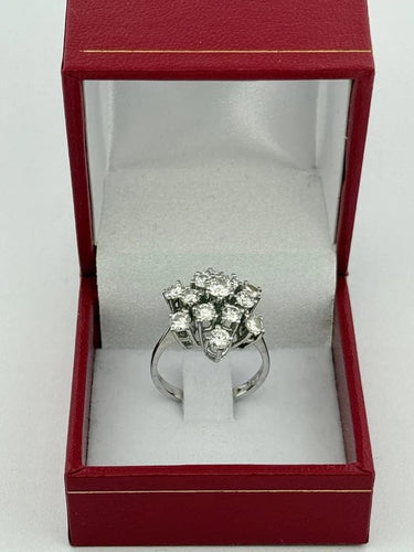 Bague 54 Bague multi-diamants en or blanc 18 carats 58 Facettes