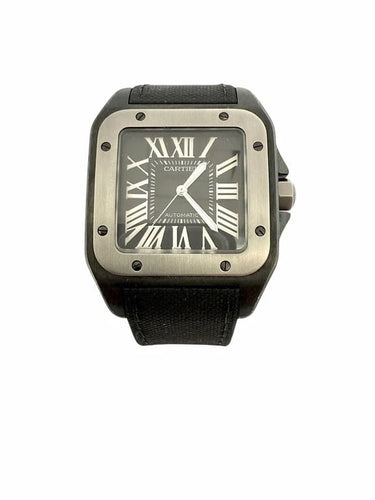 Montre Cartier Santos 100 - Montre en acier et titane 33 x 44 mm 58 Facettes
