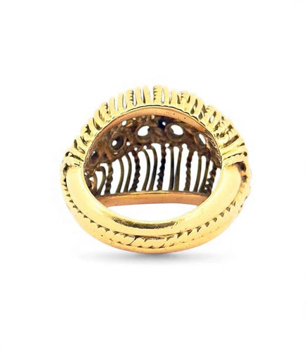 Bague 56 Bague antique XIXe siècle en or jaune 18 carats et diamants 58 Facettes