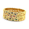 Bracelet 3 bracelets joncs en or jaune 18 carats avec diamants, rubis, émeraudes et saphirs 58 Facettes