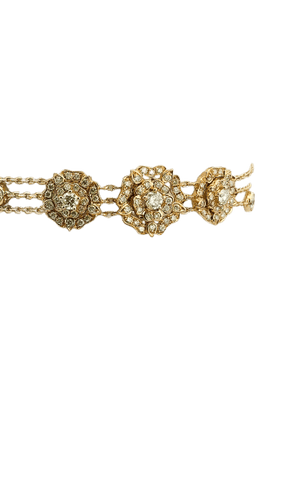Bracelet Garrard Tudor Roses - Bracelet en or rose 18 carats et diamants 58 Facettes