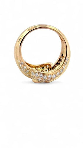 Bague 58 Bague Toi et Moi bombée en or jaune 18 carats et diamants 58 Facettes