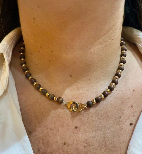 Collier Dinh Van - Collier en or jaune 18 carats et boules en bois 58 Facettes
