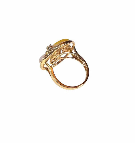 Bague 54 Bague tourbillon en or rose 18 carats, jade et diamants 58 Facettes