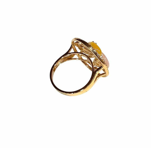 Bague 54 Bague tourbillon en or rose 18 carats, jade et diamants 58 Facettes