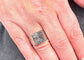 Bague 61 Chevalière vintage homme en or blanc 18 carats et diamant 58 Facettes