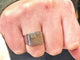 Bague 61 Chevalière vintage homme en or blanc 18 carats et diamant 58 Facettes