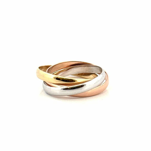 Bague 53 Alliance en or 18 carats (750/1000) trois ors 58 Facettes