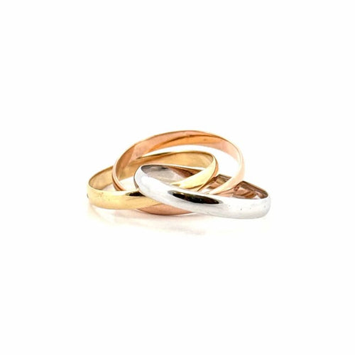 Bague 53 Alliance en or 18 carats (750/1000) trois ors 58 Facettes