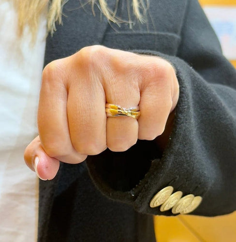 Bague 53 Alliance en or 18 carats (750/1000) trois ors 58 Facettes