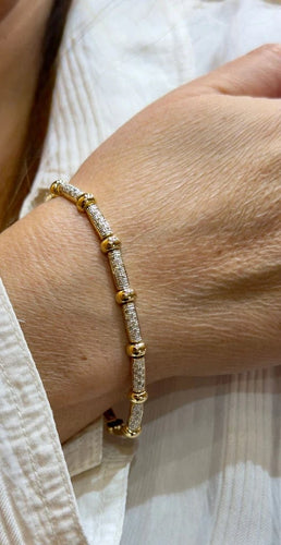 Bracelet Bracelet - Bracelet vintage en or jaune et diamants 58 Facettes