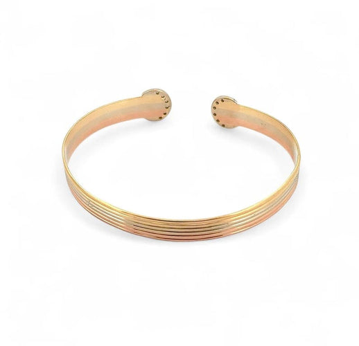 Bracelet Bracelet jonc en 3 ors 18 carats et diamants 58 Facettes