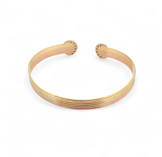 Bracelet Bracelet jonc en 3 ors 18 carats et diamants 58 Facettes
