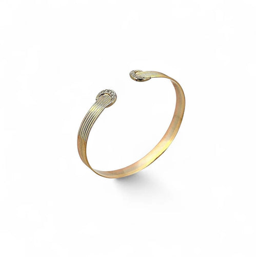 Bracelet Bracelet jonc en 3 ors 18 carats et diamants 58 Facettes