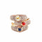 Bague 57 Trio de bagues en or jaune 18 carats avec diamants et pierres précieuses 58 Facettes