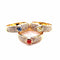 Bague 57 Trio de bagues en or jaune 18 carats avec diamants et pierres précieuses 58 Facettes