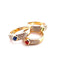 Bague 57 Trio de bagues en or jaune 18 carats avec diamants et pierres précieuses 58 Facettes
